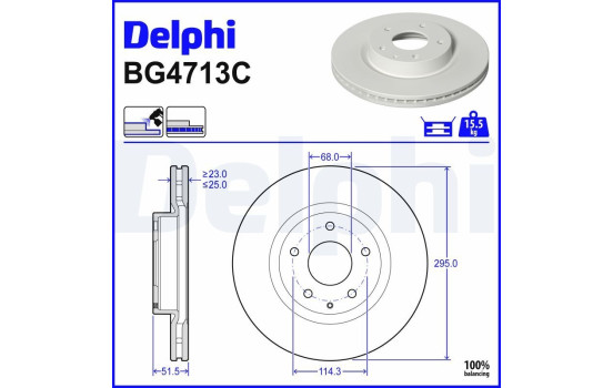 Bromsskiva BG4713C Delphi