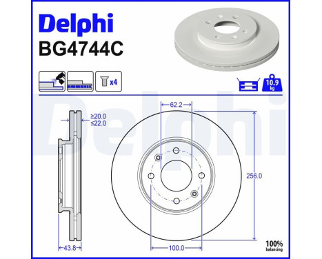 Bromsskiva BG4744C Delphi