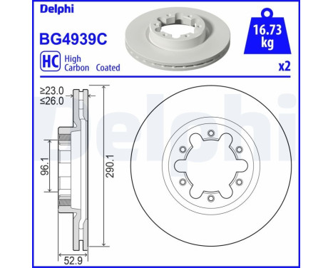 Bromsskiva BG4939C Delphi