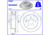 Bromsskiva BG4980C Delphi