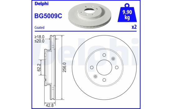 Bromsskiva BG5009C Delphi