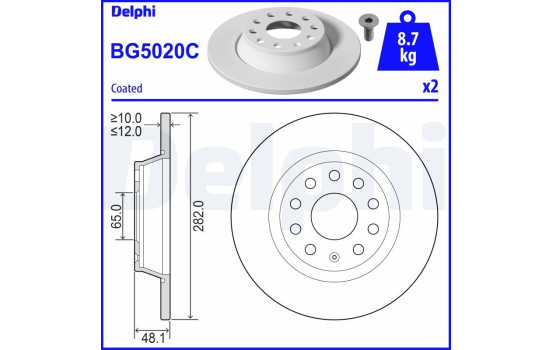 Bromsskiva BG5020C Delphi