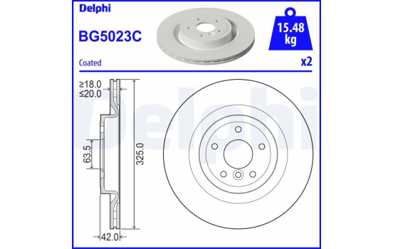 Bromsskiva BG5023C Delphi