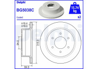 Bromsskiva BG5038C Delphi