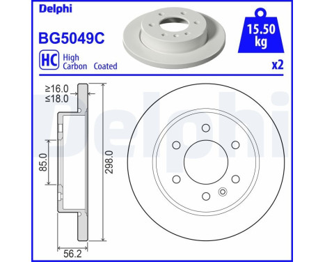 Bromsskiva BG5049C Delphi