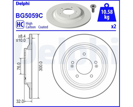 Bromsskiva BG5059C Delphi