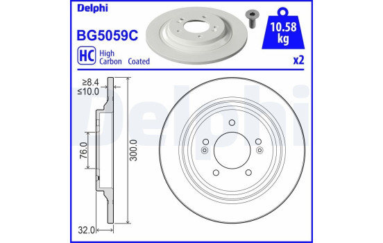 Bromsskiva BG5059C Delphi