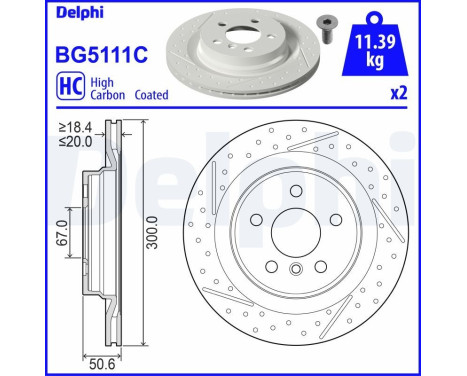 Bromsskiva BG5111C Delphi