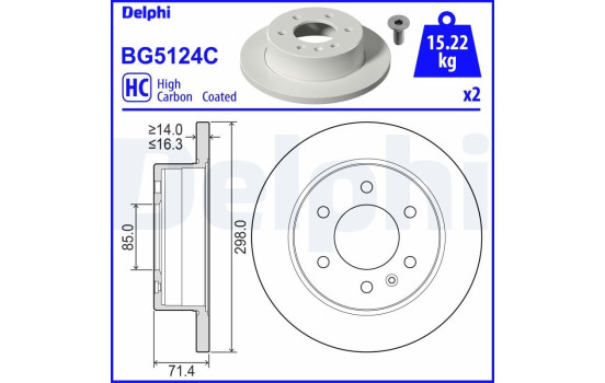 Bromsskiva BG5124C Delphi