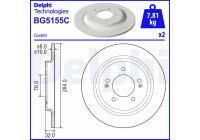 Bromsskiva BG5155C Delphi