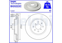 Bromsskiva BG5222C Delphi