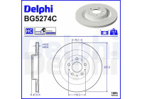Bromsskiva BG5274C Delphi