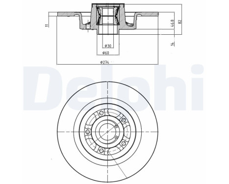 Bromsskiva BG9026RS Delphi