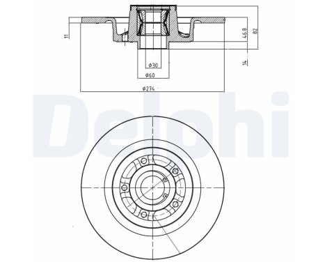 Bromsskiva BG9026RSC Delphi