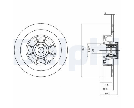 Bromsskiva BG9028RS Delphi