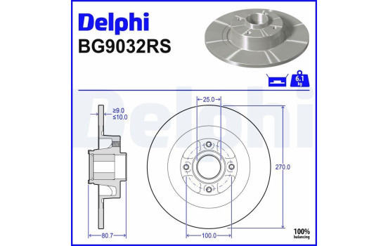 Bromsskiva BG9032RS Delphi