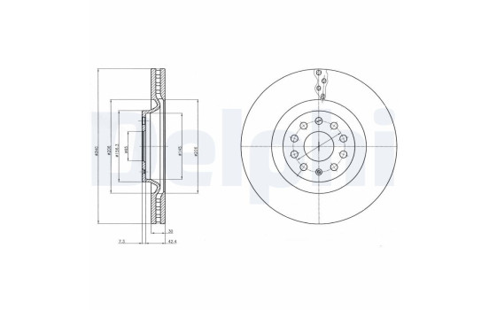 Bromsskiva BG9109C Delphi