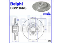 Bromsskiva BG9116RS Delphi