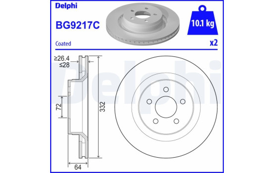 Bromsskiva BG9217C Delphi