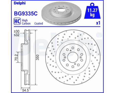 Bromsskiva BG9335C Delphi