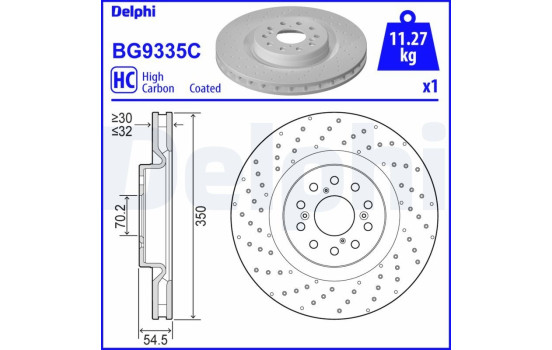 Bromsskiva BG9335C Delphi