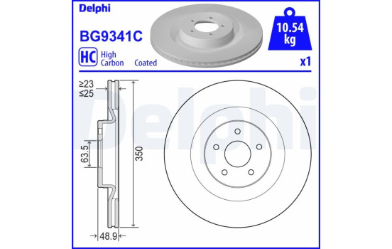 Bromsskiva BG9341C Delphi