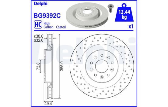 Bromsskiva BG9392C Delphi