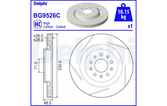 Bromsskiva BG9526C Delphi