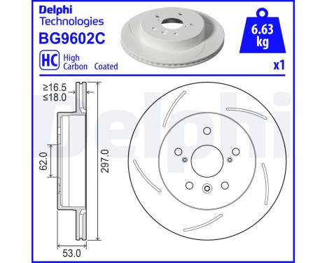 Bromsskiva BG9602C Delphi