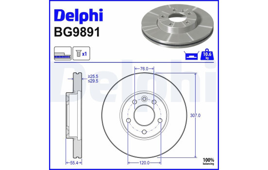 Bromsskiva BG9891 Delphi