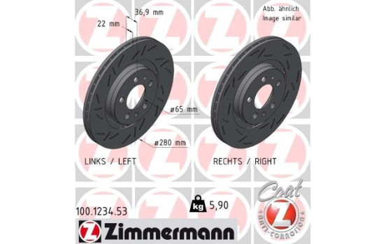 Bromsskiva BLACK Z 100.1234.53 Zimmermann, bild 2