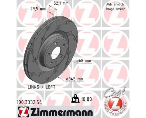 Bromsskiva BLACK Z 100.3332.54 Zimmermann, bild 2