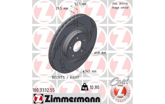 Bromsskiva BLACK Z 100.3332.55 Zimmermann, bild 2