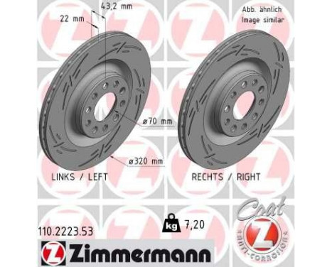 Bromsskiva BLACK Z 110.2223.53 Zimmermann