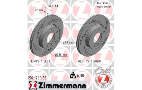 Bromsskiva BLACK Z 150.1269.53 Zimmermann, bild 2