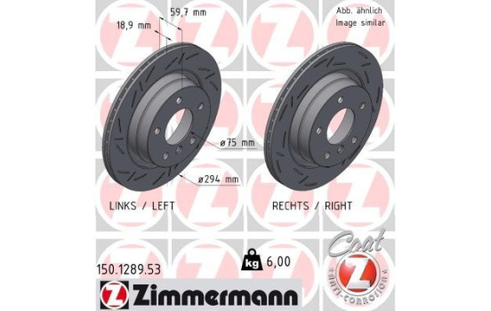 Bromsskiva BLACK Z 150.1289.53 Zimmermann, bild 2