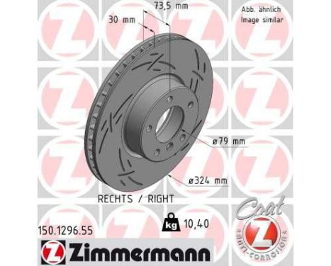 Bromsskiva BLACK Z 150.1296.55 Zimmermann