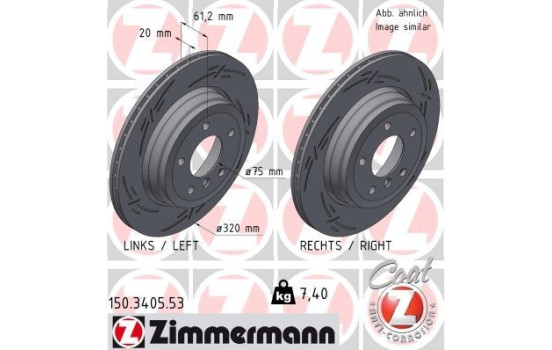 Bromsskiva BLACK Z 150.3405.53 Zimmermann, bild 2