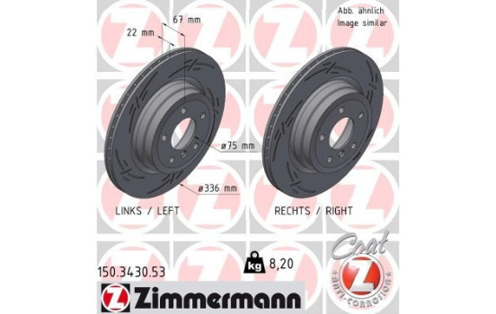 Bromsskiva BLACK Z 150.3430.53 Zimmermann, bild 2