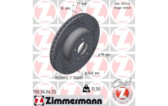 Bromsskiva BLACK Z 150.3434.55 Zimmermann, bild 2