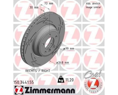 Bromsskiva BLACK Z 150.3441.55 Zimmermann, bild 2