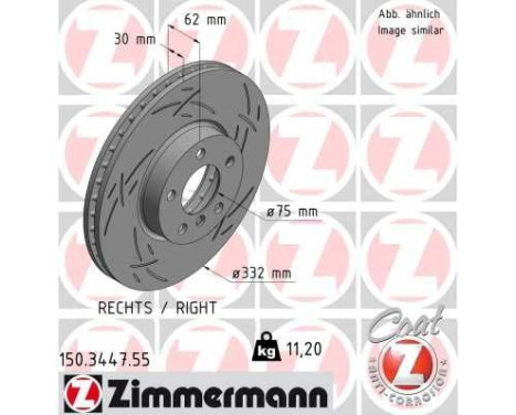 Bromsskiva BLACK Z 150.3447.55 Zimmermann, bild 2
