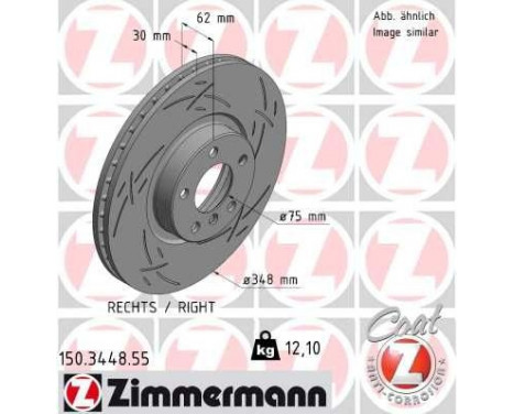 Bromsskiva BLACK Z 150.3448.55 Zimmermann, bild 2