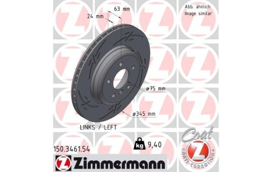 Bromsskiva BLACK Z 150.3461.54 Zimmermann, bild 2