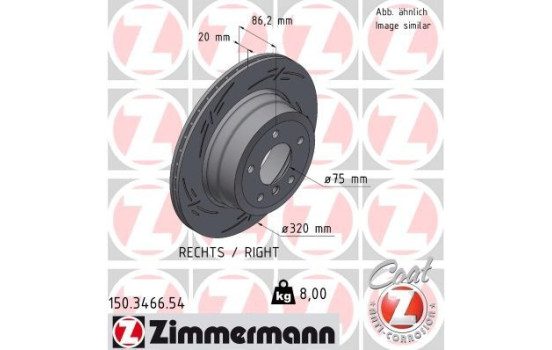 Bromsskiva BLACK Z 150.3466.54 Zimmermann, bild 2