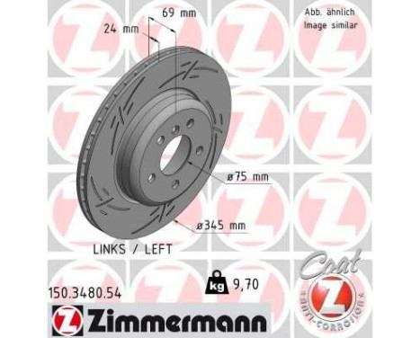 Bromsskiva BLACK Z 150.3480.54 Zimmermann, bild 2