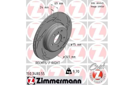 Bromsskiva BLACK Z 150.3480.55 Zimmermann, bild 2