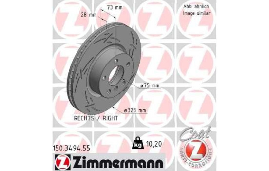 Bromsskiva BLACK Z 150.3494.55 Zimmermann