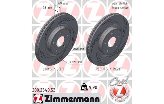 Bromsskiva BLACK Z 200.2540.53 Zimmermann