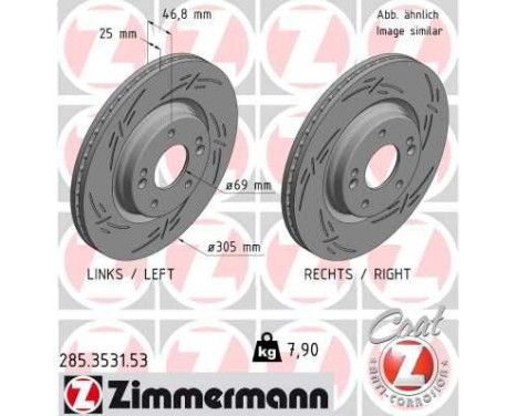 Bromsskiva BLACK Z 285.3531.53 Zimmermann